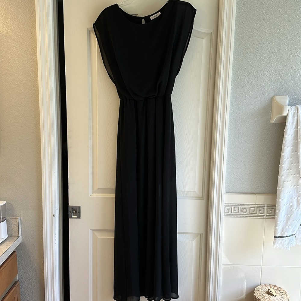 Long black dress with slits